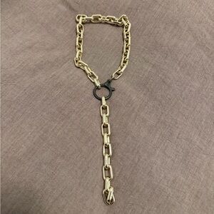 Gold Chain Necklace with Black Accent